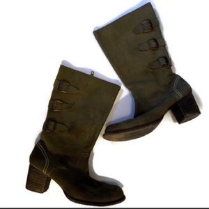 Bed Stu olive green suede boots